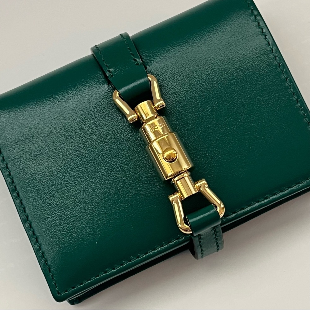 Gucci Jackie 1961 Card Case Wallet in Emerald Green - Picture 8 of 17